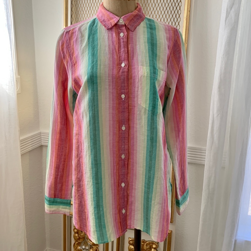 J. Crew Classic-fit boy shirt in rainbow stripe